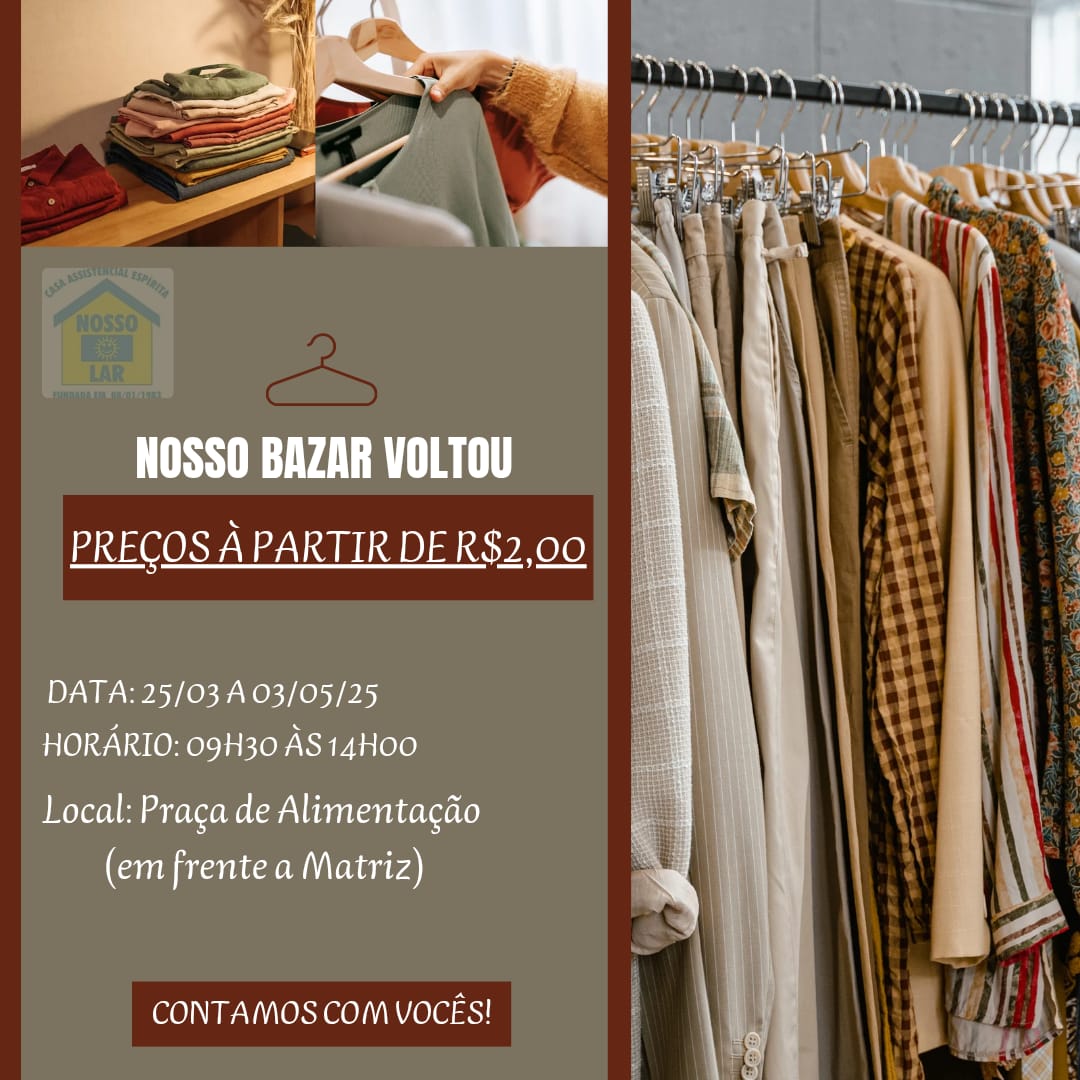 🛍️ Últimos Dias do Nosso Bazar! 🛒