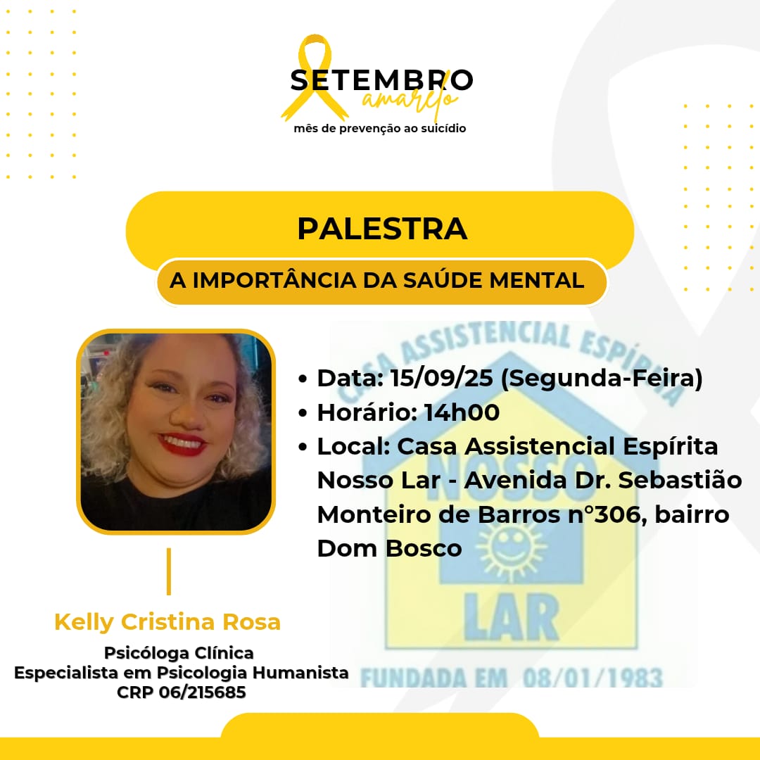 💛 Setembro Amarelo – Palestra: A Importância da Saúde Mental