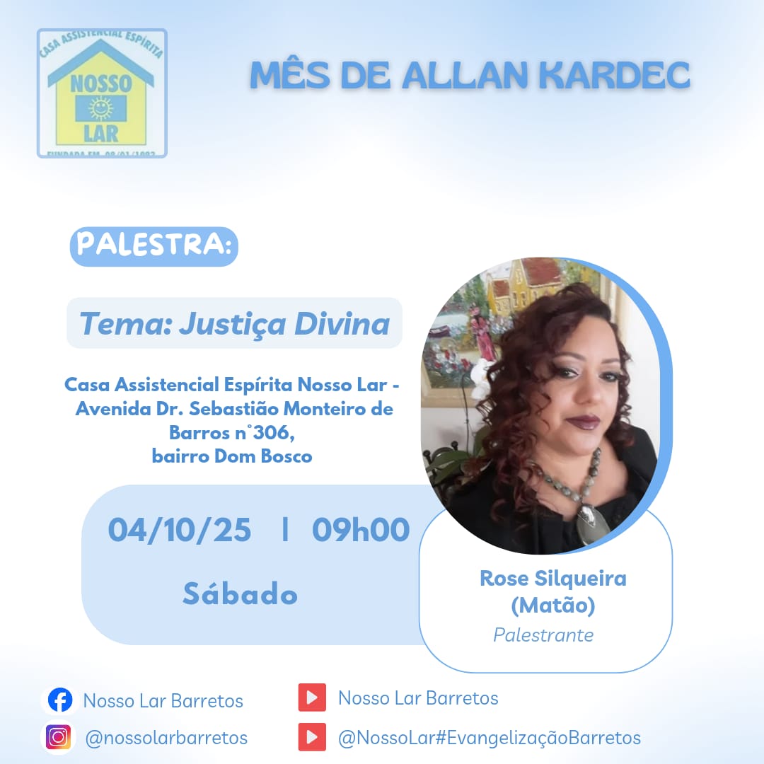 ✨ Mês de Allan Kardec – Palestra Especial ✨