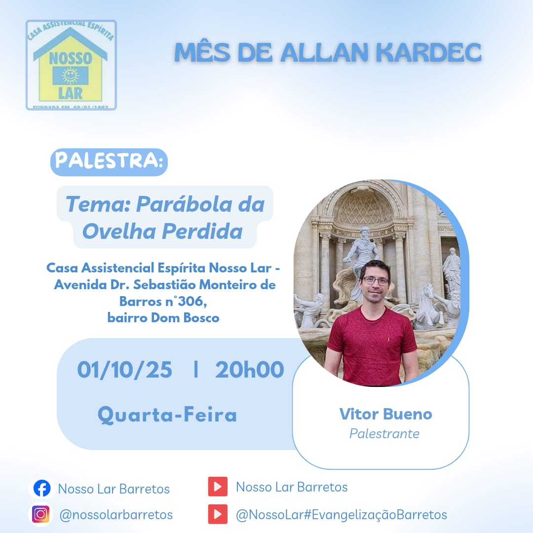 ✨ Mês de Allan Kardec – Palestra Especial ✨