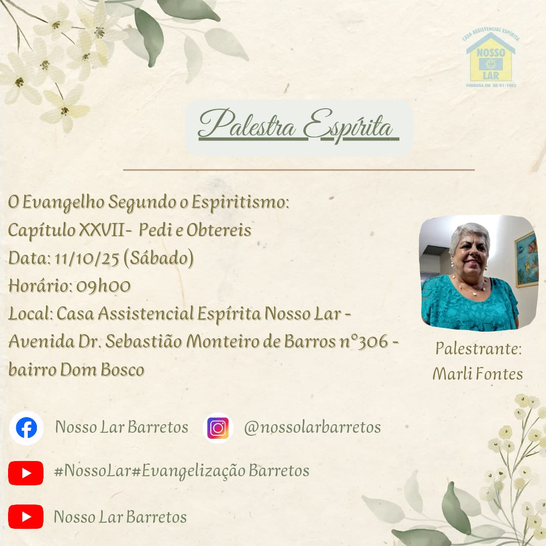 🌟 Palestra Espírita – Você é nosso convidado especial!