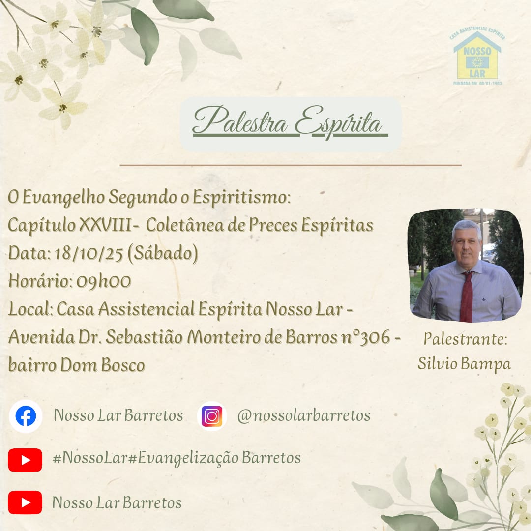 🌟 Palestra Espírita – “Coletânea de Preces Espíritas”