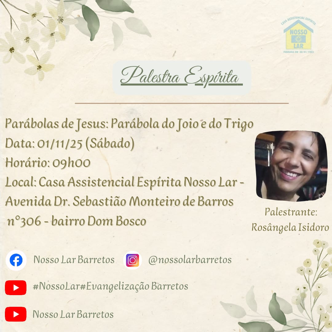 🌾 Palestra Espírita – Parábolas de Jesus 🌾